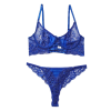 COLETTE Σετ φλοράλ Εσωρούχων ημιδιάφανη δαντέλα σε μπλε ρουαγιάλ, μπανέλα και στρίνγκ