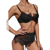 ISLA Σετ εσωρούχων με δαντέλα και διαφάνειες, μπανέλα και ζαρτιέρες με ασορτί στρίνγκ