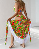RAYA Πολύχρωμο μπικίνι, εξωτικά σχέδια με τιράντα στον ένα ώμο, και παρεό