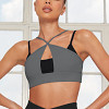 LORENA Αθλητικό διπλό κροπ μπουστάκι με χιαστί λαιμόκοψη στο ντεκολτέ