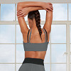 LORENA Αθλητικό διπλό κροπ μπουστάκι με χιαστί λαιμόκοψη στο ντεκολτέ