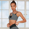LORENA Αθλητικό διπλό κροπ μπουστάκι με χιαστί λαιμόκοψη στο ντεκολτέ