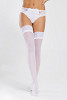 BELLA Διάφανες κάλτσες με δαντελωτή καλτσοδέτα πάνω από το γόνατο σε λευκό χρώμα