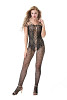 LILY Ολόσωμο Καλσόν κορμάκι Bodystocking με σχέδια φύλλων και δίχτυ