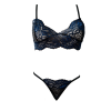 MONI Δαντελένιο διάφανο σετ εσωρούχων με φλοράλ μοτίβο και βαθύ μπούστο, ζαρτιέρες και στρινγκ