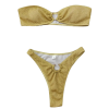 GOLD SHIMMER Στράπλες Μπικίνι με ύφασμα με γκλίτερ με επένδυση & παρτό κάτω μέρος & κρίκους