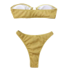 GOLD SHIMMER Στράπλες Μπικίνι με ύφασμα με γκλίτερ με επένδυση & παρτό κάτω μέρος & κρίκους