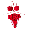 SCARLET SERENADE μπικίνι με ψηλόμεσο παρτό κάτω μέρος με λεπτομέρεια λουλουδιού