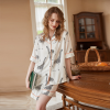 GIRAFFE Kοντομάκινο Σετ Πυτζάμας πουκάμισο & σορτς απο Ice Silk