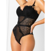 HILARY Κορμάκι με επένδυση, μπανέλα και μπραλέτ εφέ στο μπούστο με διχτυωτή δαντέλα στα πλάγια, φιογκάκι στις τιράντες & διαφάνεια