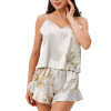 GARNER Σατέν babydoll σετ με τιραντάκι V λαιμόκοψης, σορτσάκι με βολάν & ανθισμένο φλοράλ σχέδιο