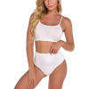 REGINA Λευκό σετ εσωρούχων με μπαντό μπουστάκι με τιραντάκι και ψηλόμεσο σλιπάκι με παχιές πλευρές