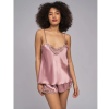 NALA Σετ πιτζάμας με τιραντάκι και σορτσάκι από σατέν με λεπτομέρειες δαντέλας