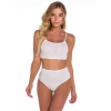 REGINA Λευκό σετ εσωρούχων με μπαντό μπουστάκι με τιραντάκι και ψηλόμεσο σλιπάκι με παχιές πλευρές