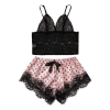 ZOE Σετ πιτζάμας με δαντελένιο bralette & πουά σατέν σορτς