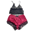 ZOE Σετ πιτζάμας με δαντελένιο bralette & πουά σατέν σορτς