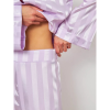EMERY Σατέν υφής loungewear σετ με λιλά ριγέ σατενιζέ μοτίβο με oversized πουκαμίσα & παντελόνα