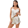 GARNER Σατέν babydoll σετ με τιραντάκι V λαιμόκοψης, σορτσάκι με βολάν & ανθισμένο φλοράλ σχέδιο