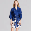 HARPER Σατέν υφής ρόμπα με τρουακάρ μανίκια, ζώνη & γιαπωνέζικες πολύχρωμες λεπτομέρειες