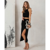 MIDNIGHT ELEGANCE Σετ πλεκτό τοπ και φούστα με ανοιγμα στο πλάι