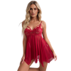 AILA Ημιδιάφανο babydoll με λεπτομέρειες δαντέλας, στραπς στο στήθος και ασορτί στρίνγκ