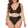 KALLISTI Plus Size Μπικίνι για πλούσιες καμπύλες με φερμουάρ μπροστά και ενισχυμένη στήριξη
