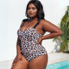 WILD CONFIDENCE Plus Size Ολόσωμο μαγιό με λεοπάρ σχέδιο και ρυθμιζόμενες τιράντες