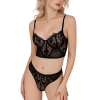 FRANCESCA Σετ εσώρουχων με κορσέ με μπανέλα, διαφάνειες, κεντητό φλοράλ σχέδιο με κυματιστή γραμμή μπούστου & βρακάκι