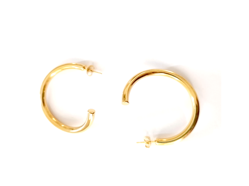 Γυναικείο σετ σκουλαρίκια χρυσοί κρίκοι από ανοξείδωτο ατσάλι