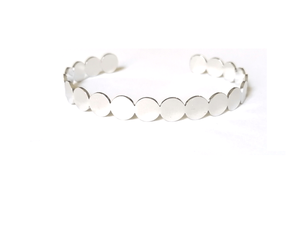 Γυναικείο βραχιόλι βέργα από ανοξείδωτο ατσάλι με κύκλους