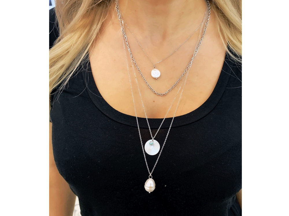 Γυναικείο Κολιέ Layering με 4 επίπεδα από ανοξείδωτο ατσάλι