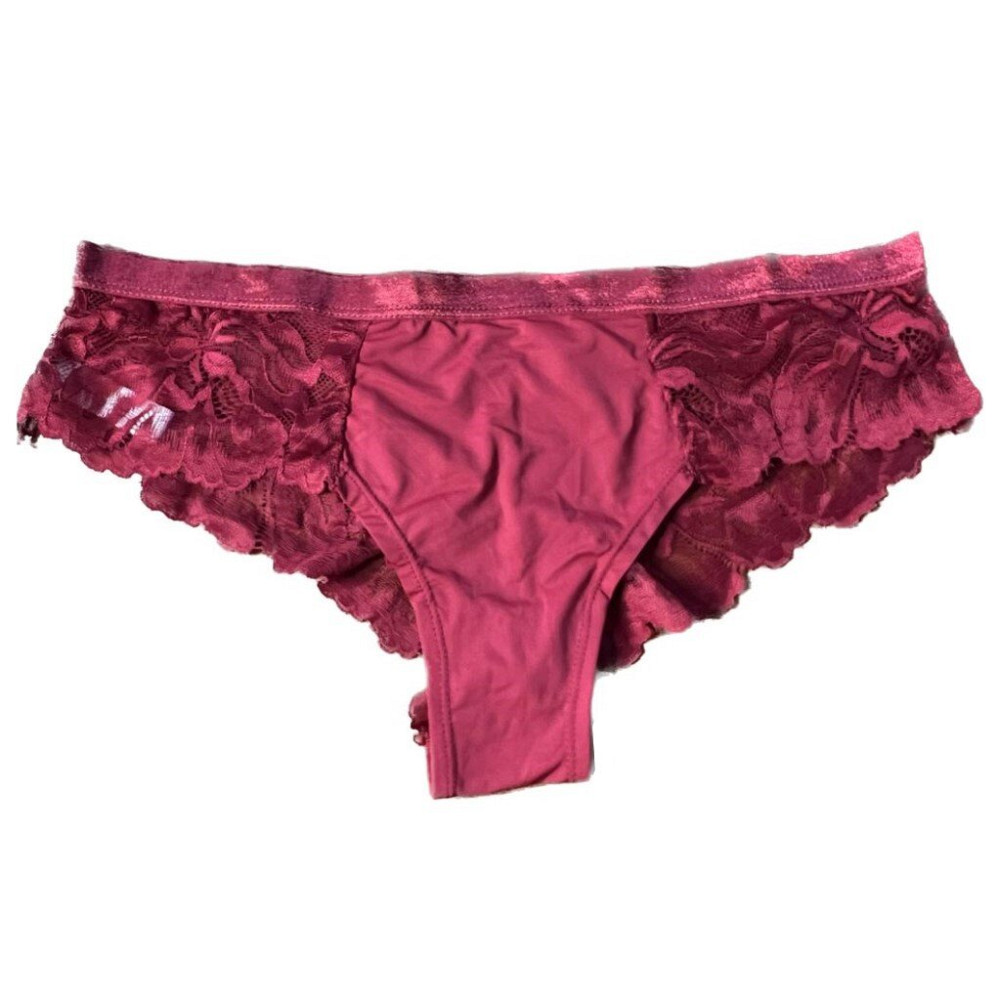 BRITTANY Βρακάκι σατέν υφής με λεπτομέρειες φλοράλ δαντέλας στα πλάγια και μπραζίλ εφαρμογή