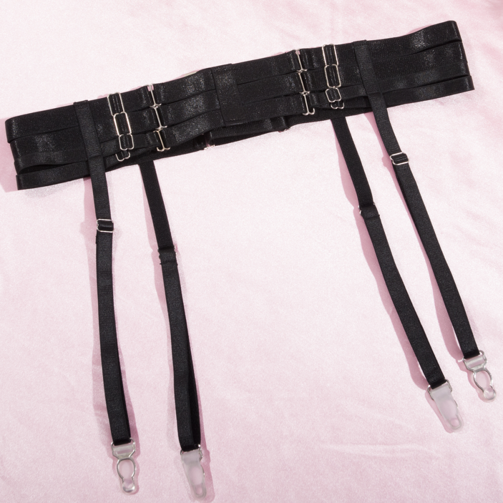 CHRISTI Ολόσωμο κορμάκι με διαφάνεια, στραπς στο μπούστο που δένουν σε τσόκερ, ζαρτιέρες & καλτσοδέτες