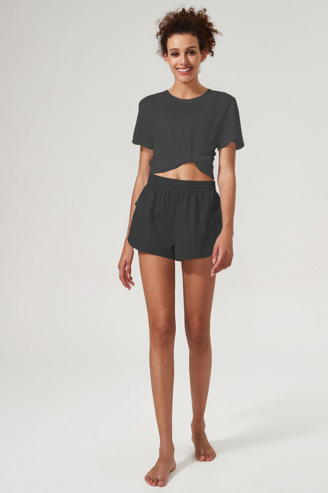 LANNA Αθλητικό σορτσάκι με λεπτομέρεια χαλαρής γραμμής στο πλάι και λάστιχο στη μέση