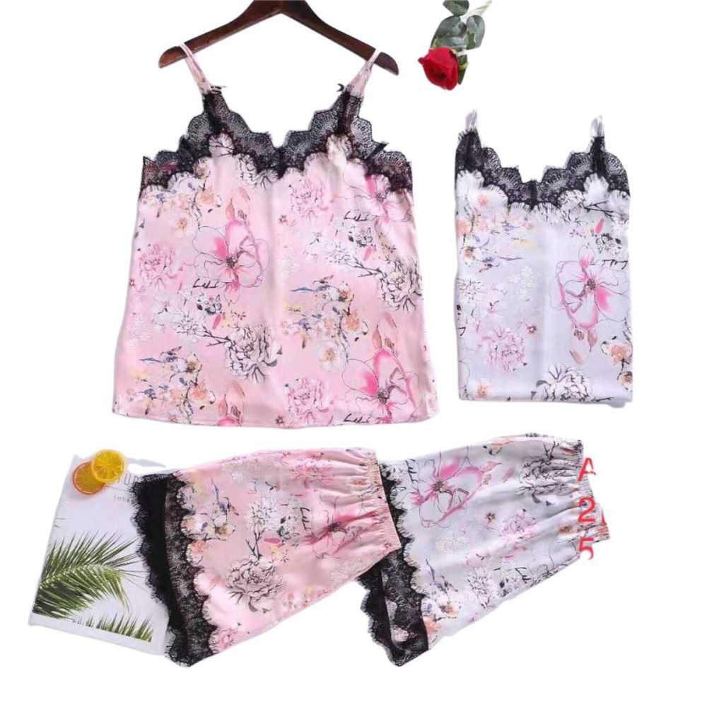 MARTHA Σατέν υφής λουλουδάτο babydoll με λεπτομέρειες δαντέλας