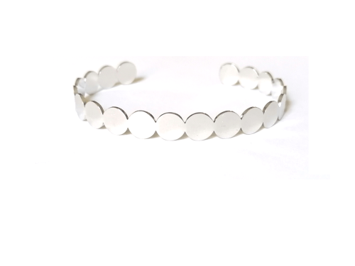 Γυναικείο βραχιόλι βέργα από ανοξείδωτο ατσάλι με κύκλους