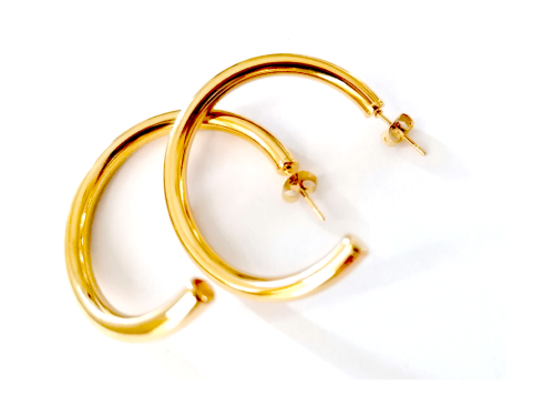 Γυναικείο σετ σκουλαρίκια χρυσοί κρίκοι από ανοξείδωτο ατσάλι