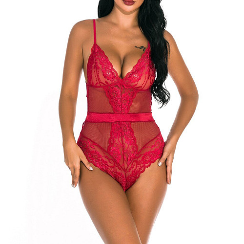 LAVA Brazil διάφανο κορμάκι με λεπτομέρεια δαντέλας και τριγωνικό σουτιέν με βαθύ άνοιγμα