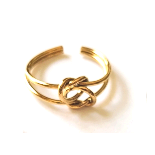 Γυναικείο δαχτυλίδι από ατσάλι σε σχήμα ναυτικού κόμπου, DoubleKnot