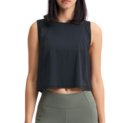 PIXIE Αθλητικό μπλουζάκι σε χαλαρή τετράγωνη γραμμή με στρογγυλό λαιμό και άνοιγμα στην πλάτη