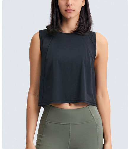 PIXIE Αθλητικό μπλουζάκι σε χαλαρή τετράγωνη γραμμή με στρογγυλό λαιμό και άνοιγμα στην πλάτη