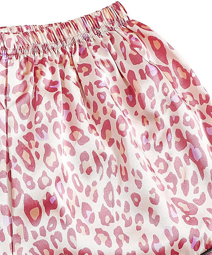 MEMMA Σετ babydoll 3 τμχ με τοπάκι, σορτσάκι & λαστιχάκι μαλλιών με ροζ λεοπάρ τύπωμα