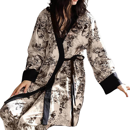 ONEILA Σετ βαμβακερής πιτζάμας 3 τμχ με κρουαζέ πουκαμίσα ,τιραντάκι & παντελόνα με ασπρόμαυρα σχέδια