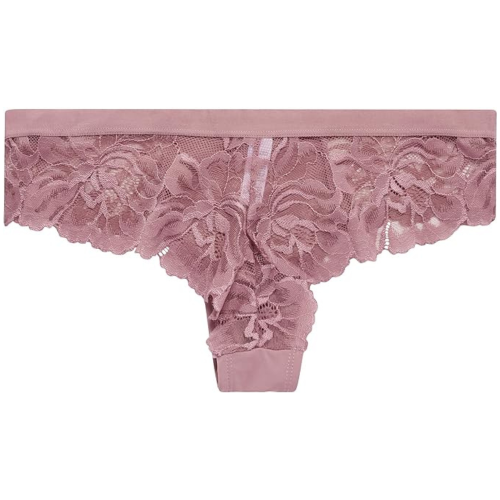 BRITTANY Βρακάκι σατέν υφής με λεπτομέρειες φλοράλ δαντέλας στα πλάγια και μπραζίλ εφαρμογή