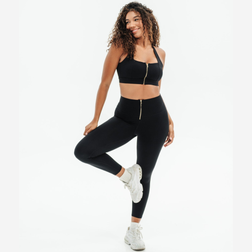 PILAR Αθλητικό ψηλόμεσο κολάν με ελαστικότητα και μπροστινό φερμουάρ