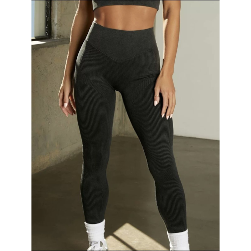 ELIZA Αθλητικό κολάν με πλέξη ριμπ σε σκούρο γκρι