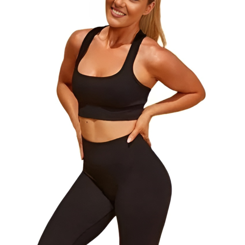 MELINDA Αθλητικό κροπ τοπ μπουστάκι με halter λαιμόκοψη στυλ κλεψύδρας και τριγωνικό άνοιγμα πίσω