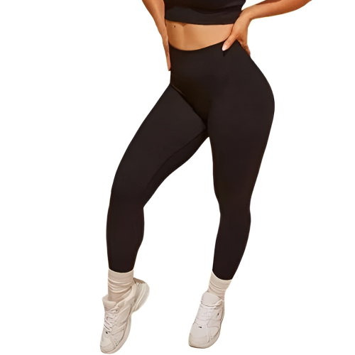 MELINDA Αθλητικό ψηλόμεσο κολάν σε μαύρο χρώμα