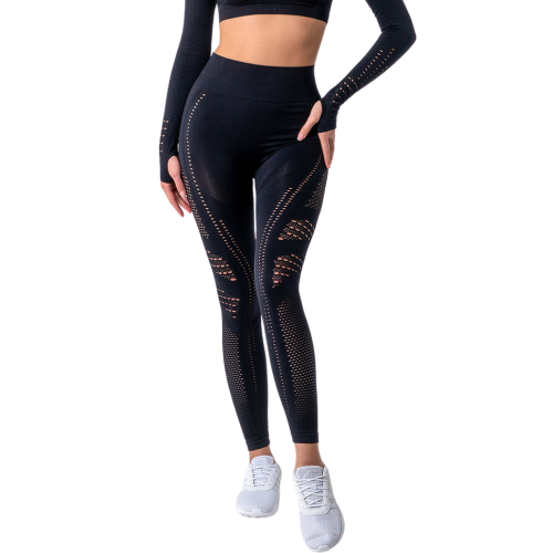 REA Αθλητικό ψηλόμεσο κολάν με τρυπητό σχέδιο στα πλάγια