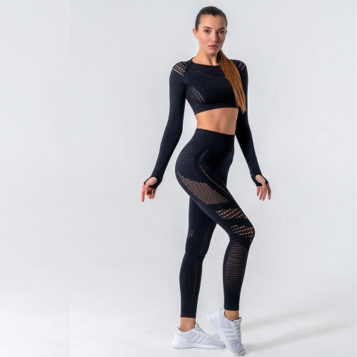 REA Αθλητικό ψηλόμεσο κολάν με τρυπητό σχέδιο στα πλάγια